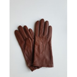 Gants surpiqués cognac